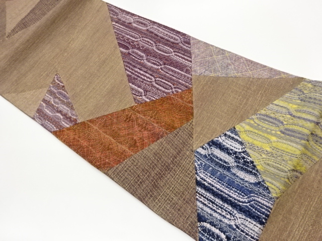 JAPANESE FUKURO OBI / WOVEN ABSTRACT STRIPE